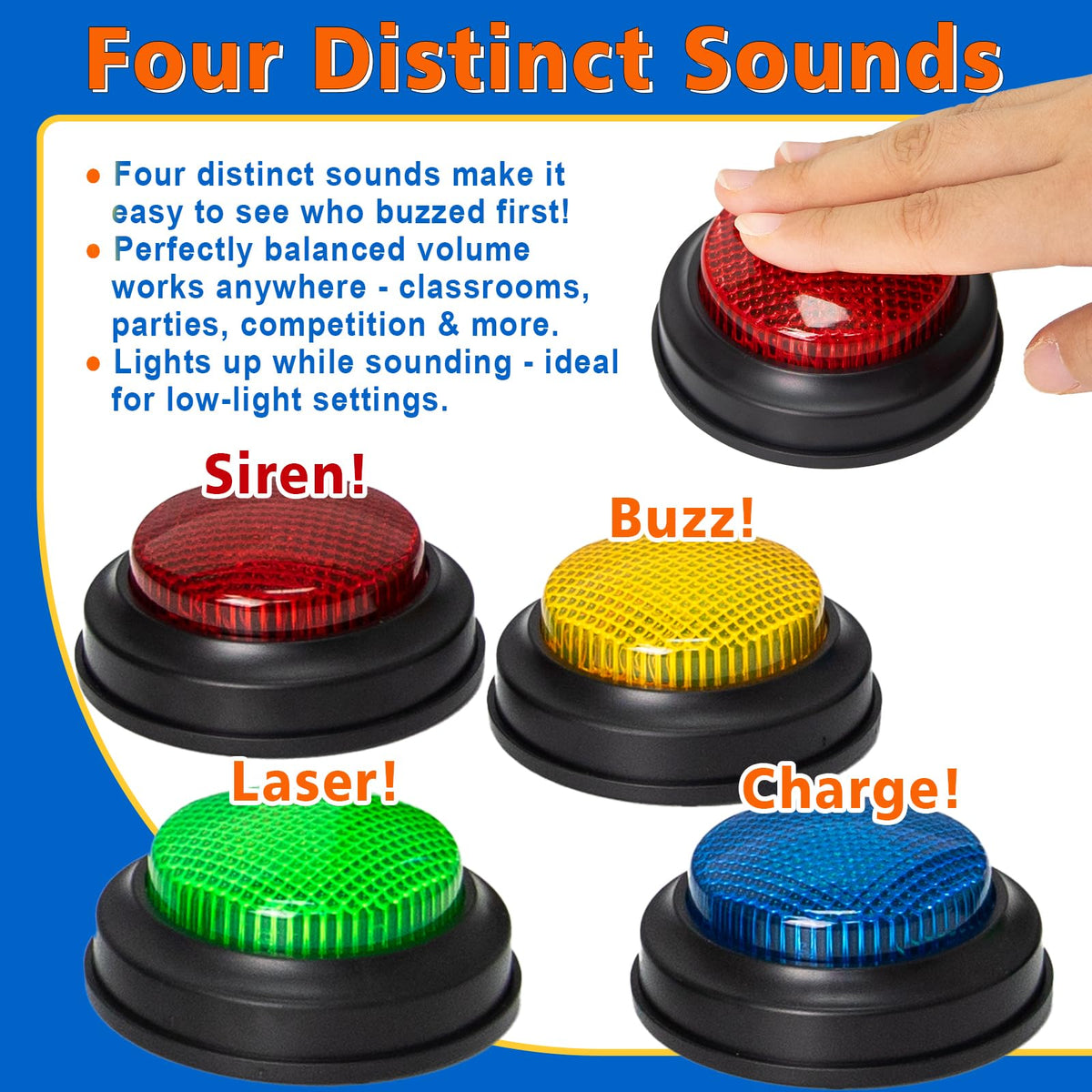 ALS AILISUO yellow glow buzzer highlights urgent prompts in games