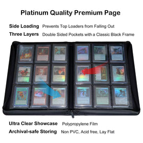 Alteagle side-loading pockets keep toploaders secure during handling.