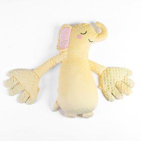 Alvemo child hugging the elephant toy during playtime