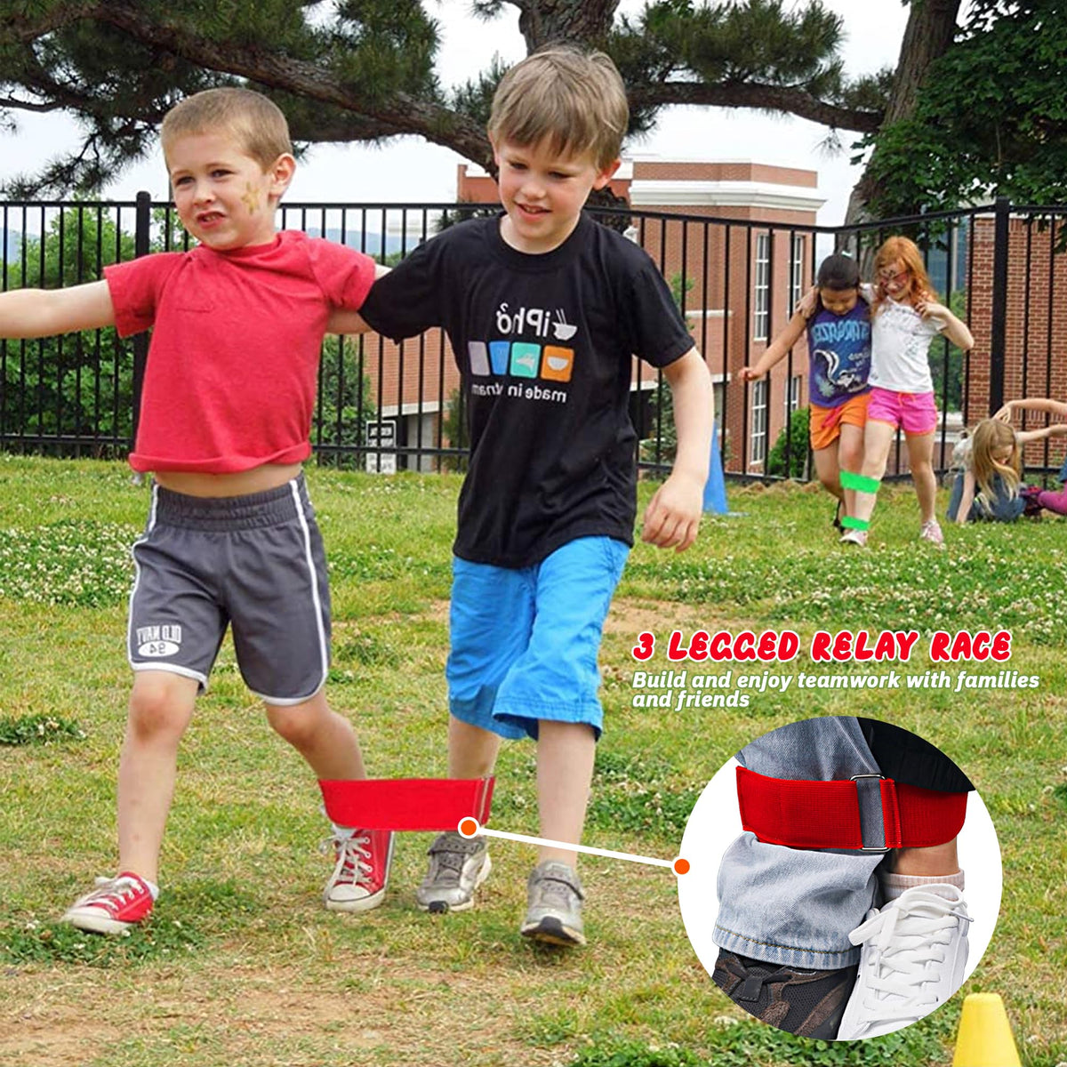 Alytree adjustable three-legged relay bands with elastic rope for teamwork