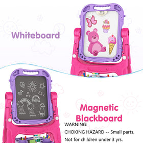 Amagoing easel includes magnetic sticks and painting accessories