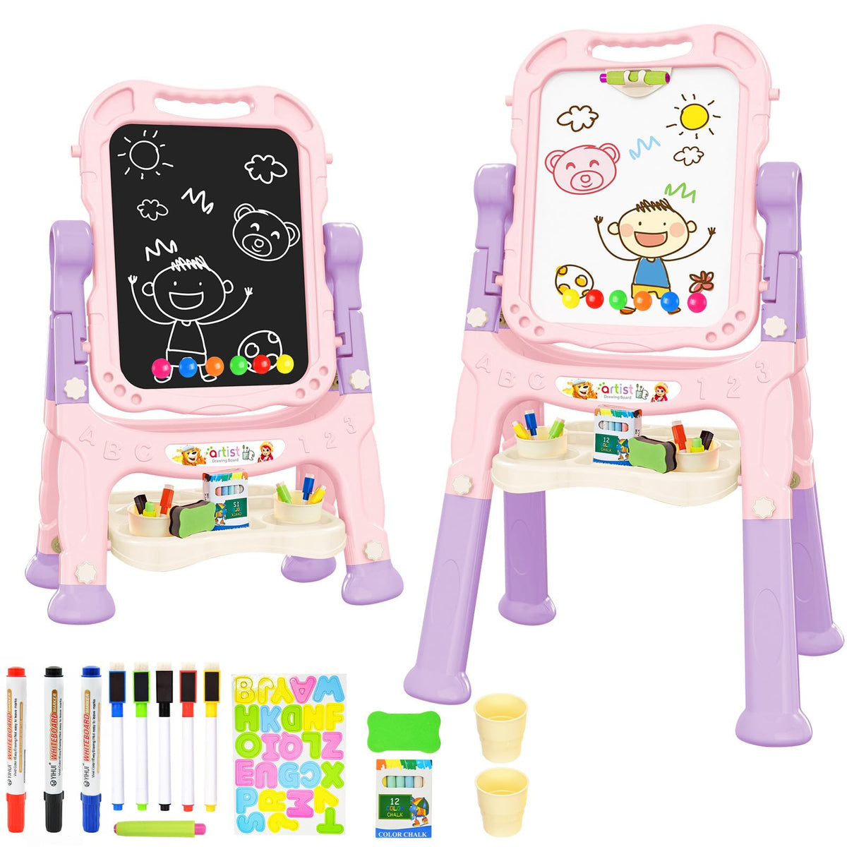 Amagoing easel pink chalkboard side for creative drawing sessions