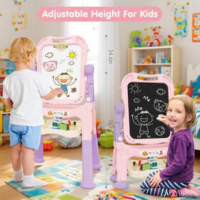 Amagoing easel pink dry erase side supports doodling with ease