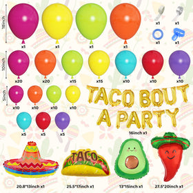 Amandir cactus balloon with hats adds playful Mexican decor accents