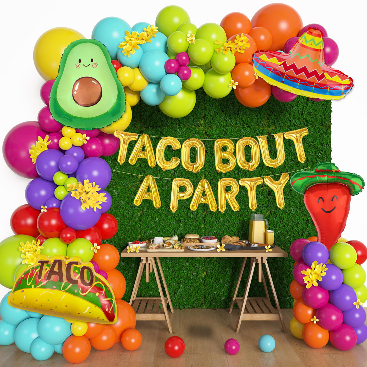 Amandir fiesta balloon arch kit 169pcs for a vibrant party garland