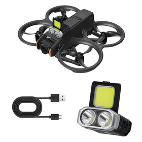 Amanely Strobe Light attached to a DJI Avata for enhanced night visibility.