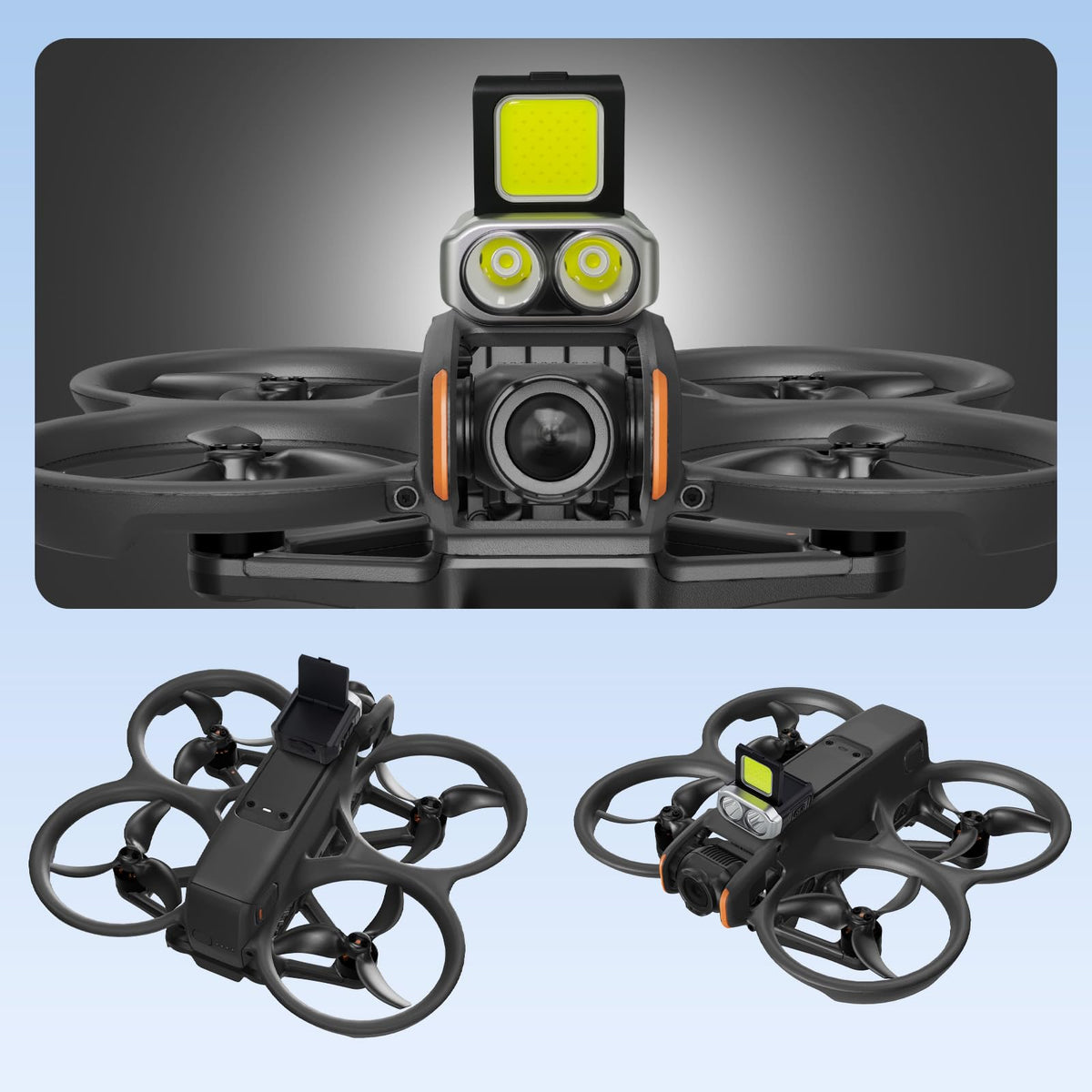 A secure Velcro mounting enables quick tool-free installation on the Avata.