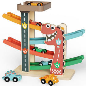 AmazingJoy Montessori car ramp cars on track illustrate colorful motion and rhythm