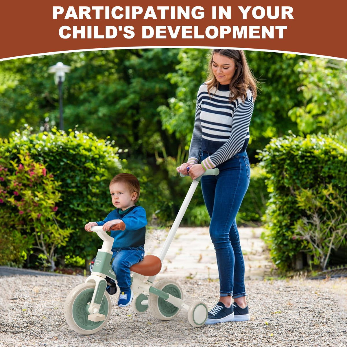AmazingJoy training wheels provide extra stability on early rides.