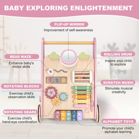 AmazingJoy walker featuring a colorful activity center for sensory exploration and early skills.