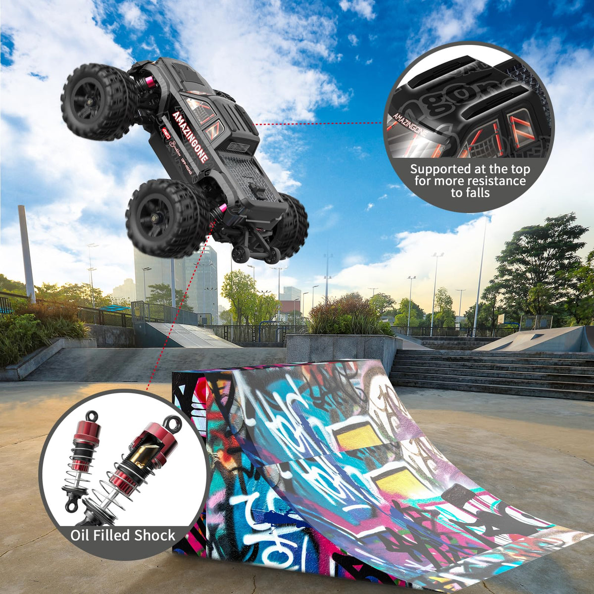 AMAZINGONE 20208 all-metal transmission ensures durable 4WD power delivery