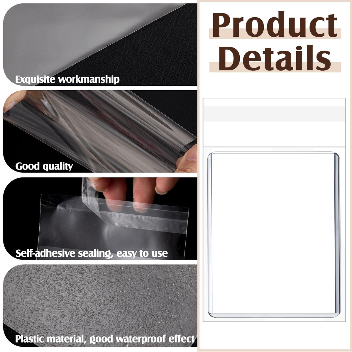 AmazingSpark resealable top bags with adhesive strip for easy, repeated use