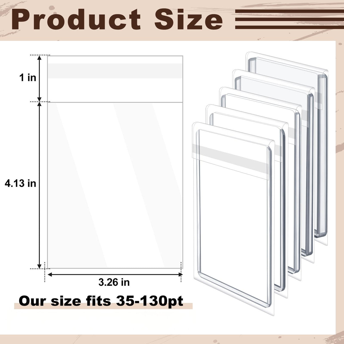 AmazingSpark clear plastic bags for 35–130 pt cards simplify organization and display
