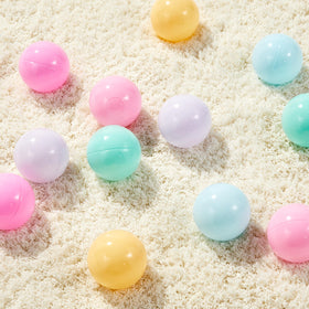 Amazon Basics crush-proof PE balls close-up showing sturdy texture