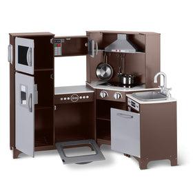 Amazon Basics Kids Corner wooden kitchen oven for role-play and storytelling.