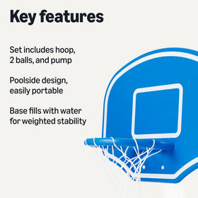 Amazon Basics pool basketball hoop rim designed for easy shot attempts.