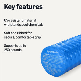 Amazon Basics pool noodle with soft ribbed surface for secure grip during lessons