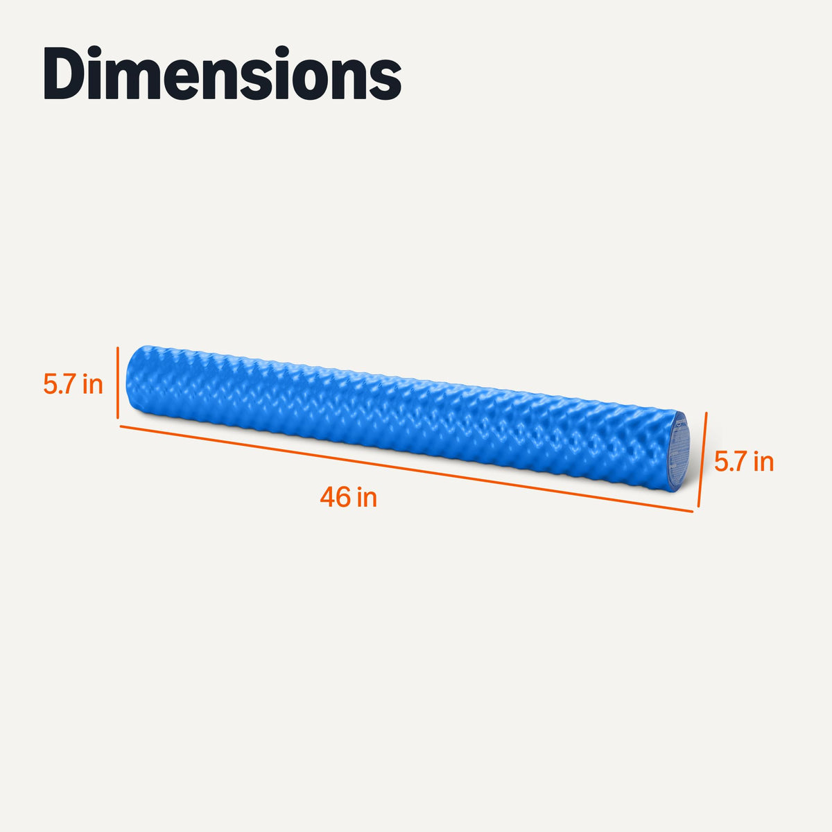 Amazon Basics pool noodle measures 46 by 5.7 inches for versatile flotation