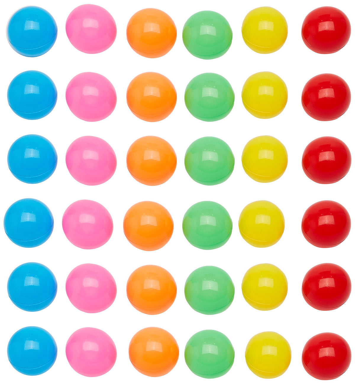 Six bright colors from Amazon Basics ball pit balls to boost color play.