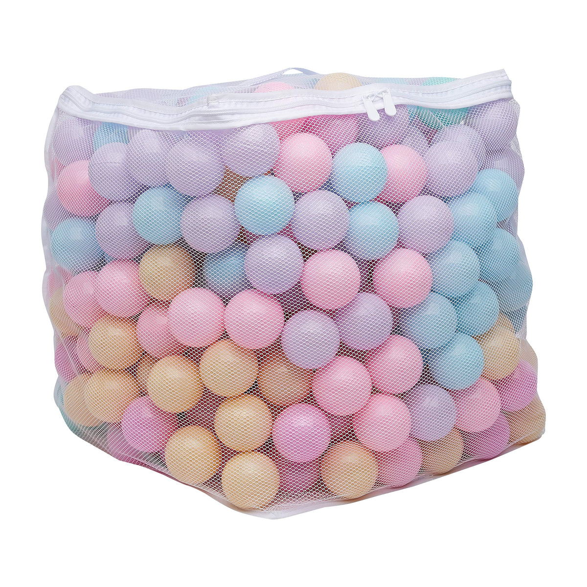 Amazon Basics pastel ball pit balls in a colorful toddler play area.