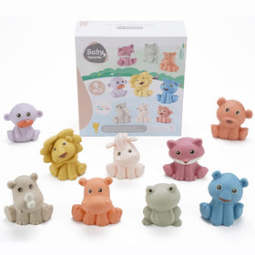AMCHSURI monkey bath toy floats, encouraging grasp and color exploration during bath time.
