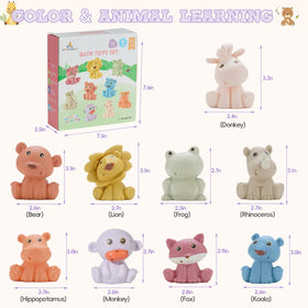 AMCHSURI rhino bath toy sturdy and buoyant, enhances color learning and playtime.