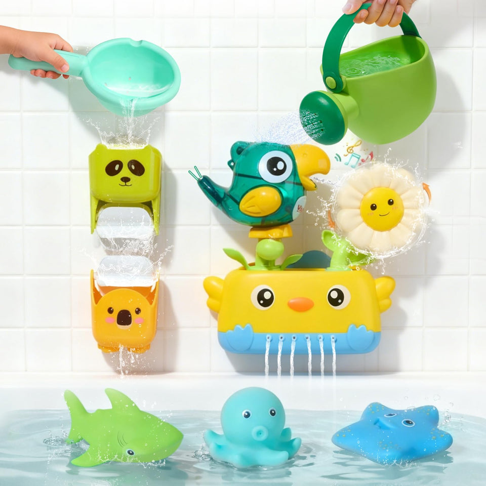 AMCHSURI bird bath toy with suction cups for secure tub play