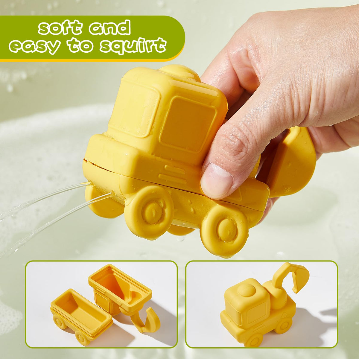 AMCHSURI bulldozer bath toy sparks exploration and water scooping fun.
