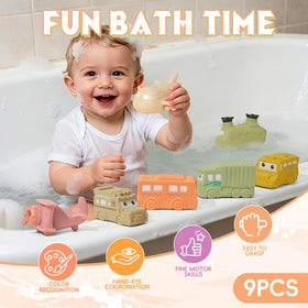 AMCHSURI bright colorful cars bath toys stimulating visual play