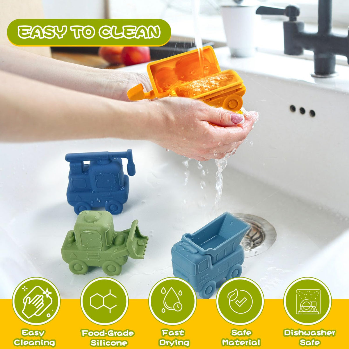AMCHSURI excavator bath toy invites imaginative construction play and easy cleaning.