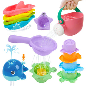 AMCHSURI mold-free bath toys: 11-piece floating boats for imaginative play and coordination.