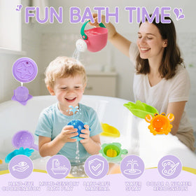 AMCHSURI bath toys: easy-grip scoop and spoon for precise pouring.