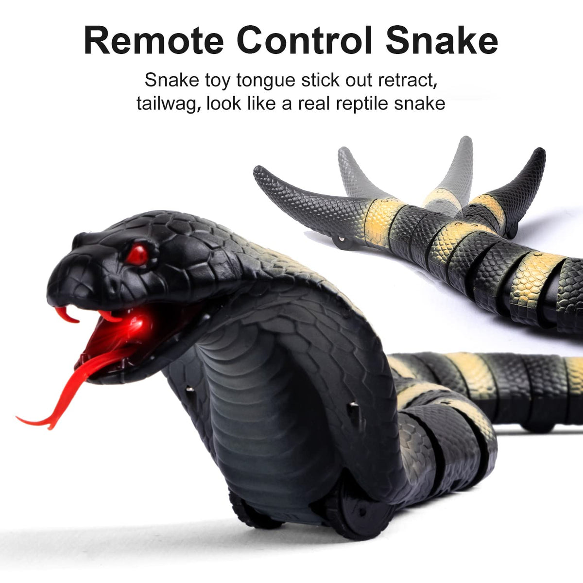AMCHSURI RC Snake with retractable tongue and swinging tail