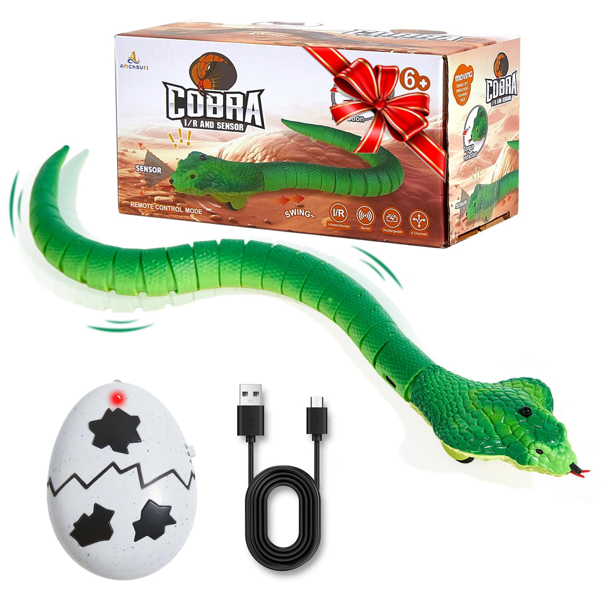 AMCHSURI remote-control snake with infrared controller for precise prank control