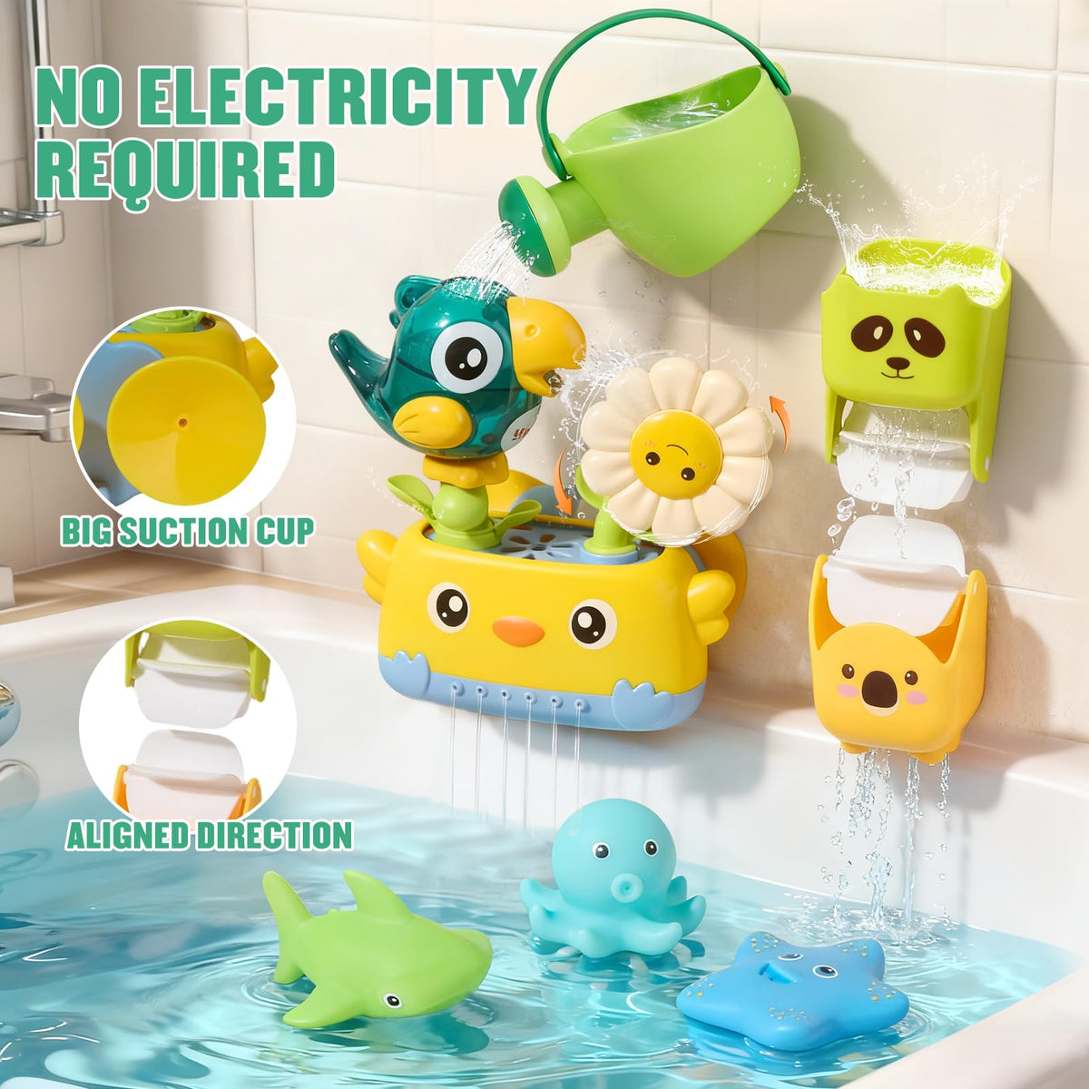 AMCHSURI sealed soft floating animals for safe bath time
