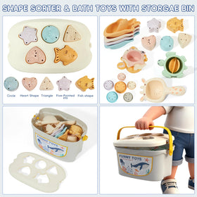 AMCHSURI storage bin keeps bath toys organized and dry