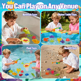 AMCHSURI bath toys support group play and teamwork during water activities.