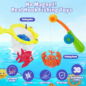 AMCHSURI mesh bag keeps toys dry and organized after bath time.