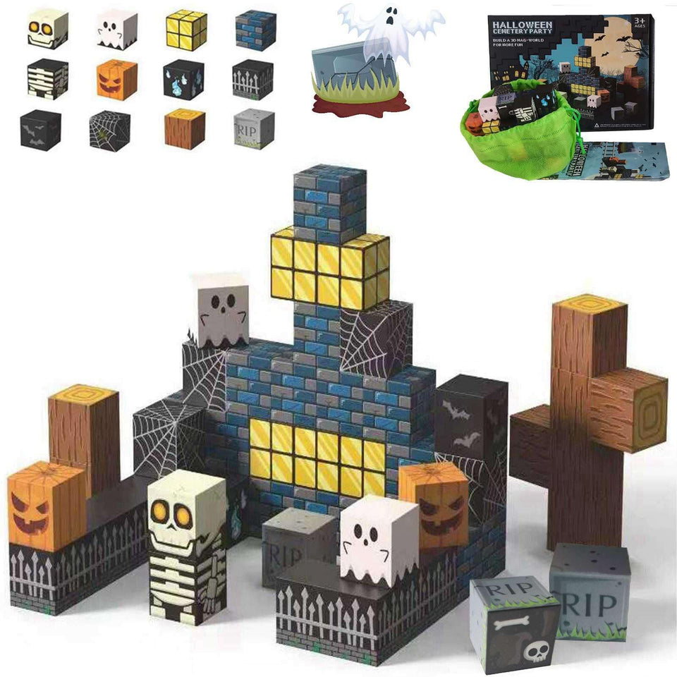 amdohai magnetic blocks ghosts visual focus for imaginative Halloween play and STEM exploration