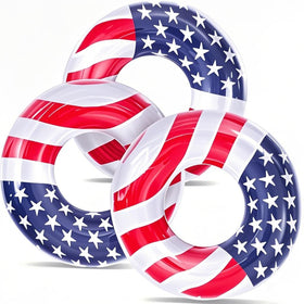 AMENON 3-pack USA flag pool floats provide buoyant family fun