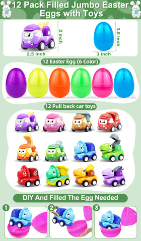 AMENON colorful 3.8-inch eggs in six bright colors