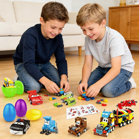 AMENON 6-in-1 construction vehicles showcasing transforming builds for creative fun