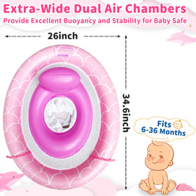 AMENON 360 mesh windows provide airflow for baby comfort in the float.