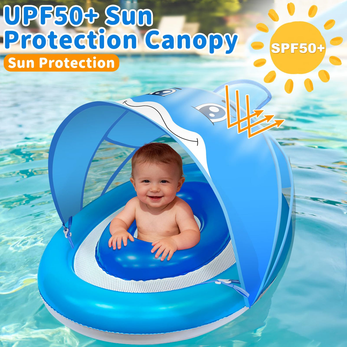 AMENON baby pool float dual air chambers boost stability and reduce tipping risk