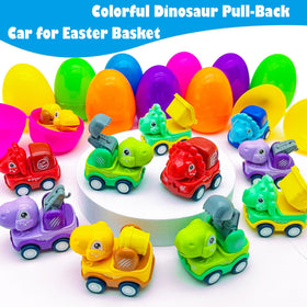 AMENON purple pull-back dinosaur car for quick racing fun.