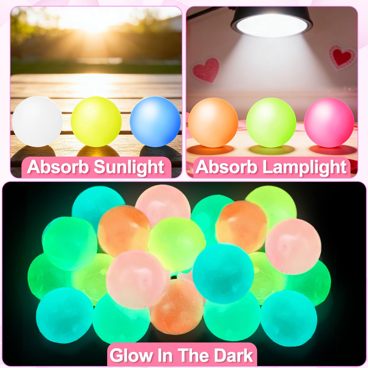 AMENON 24-pack glow balls ideal for Easter egg fillers and gifts.