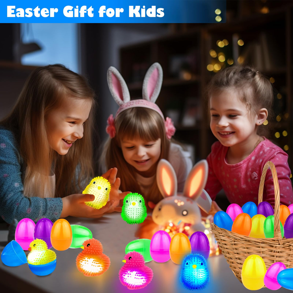 AMENON LED chicken toy close-up highlights a durable, squeezable texture for stress relief.