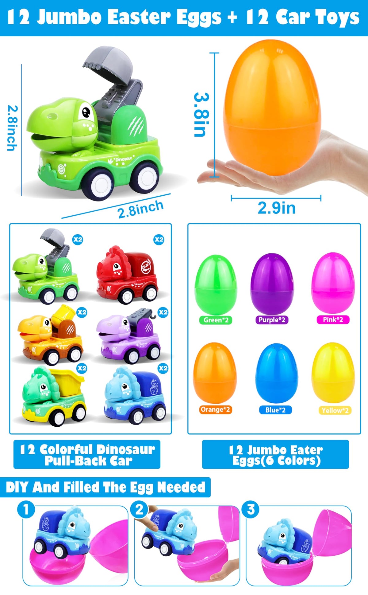 AMENON jumbo Easter egg yellow ready for baskets and festive crafts.