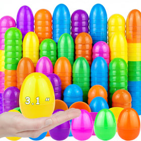AMENON 3.1-inch jumbo Easter eggs in pastel colors for festive hunts.