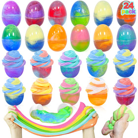 AMENON butter slime Easter eggs in a 24-pack for fun egg hunts and creative play.